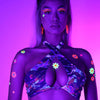 neon blacklight daisy body stickers rave outfit