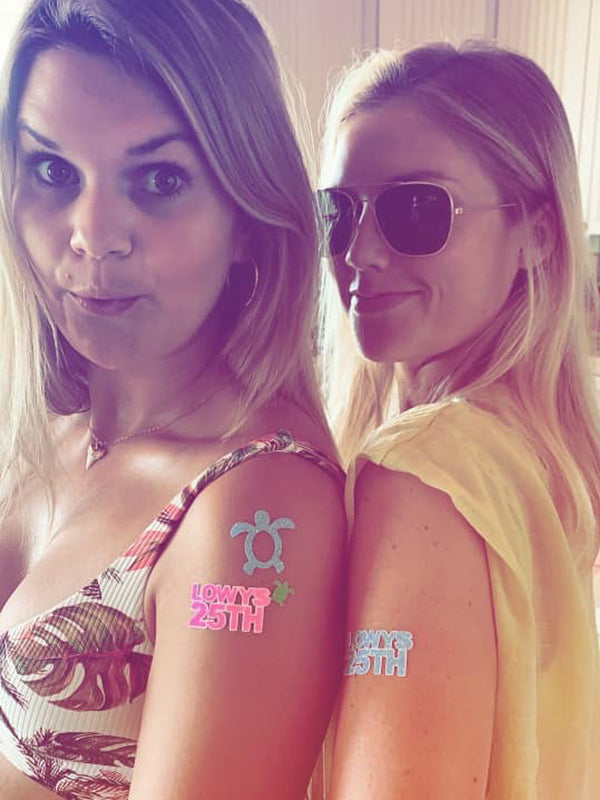 Neon sea turtle body stickers