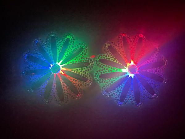 led pasties aurora rhinestone flower rave pasties