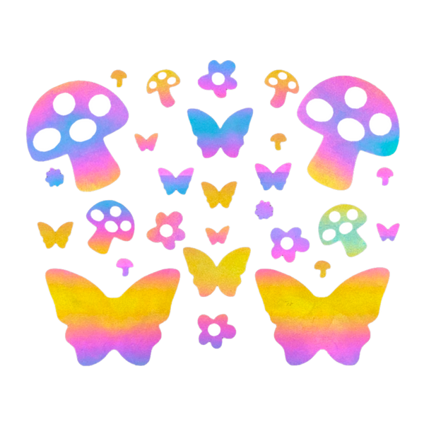 Shroom Garden Rainbow Reflective Pasties & Body Stickers Set