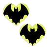 Heart-shaped Bat logo pasties on a white background