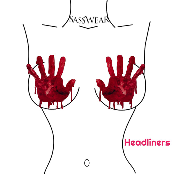 Bloody Hands Glitz Nips Pasties
