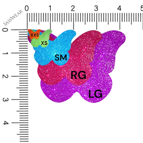 butterfly sizes Sasswear pasties