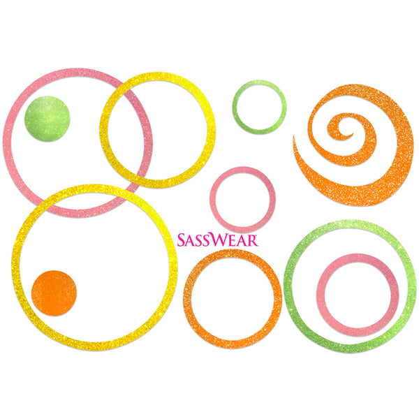 Spiral/Circles Glow-in-the-Dark Body Stickers-Mini - Sasswear