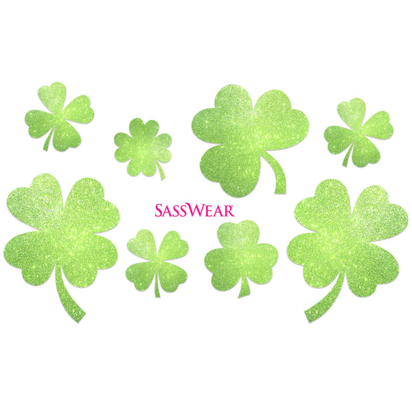 Clover neon glow green body stickers - sasswear