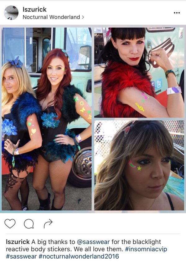 Music Notes Glow-in-the-Dark Body Stickers-Mini - Sasswear