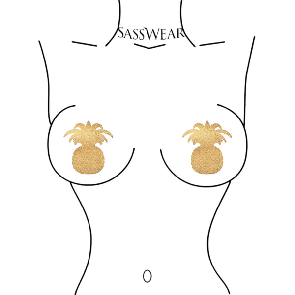 metallic gold pineapple pasties