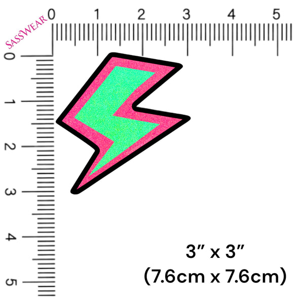 Neon Green Reflective Light Bolts