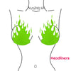 Glitz Nips Flaming Fire Neon Green Pasties
