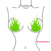 Glitz Nips Flaming Fire Neon Green Pasties