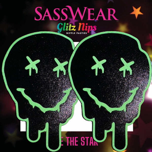 Trippy Drippy Green Reflective Smiley Face