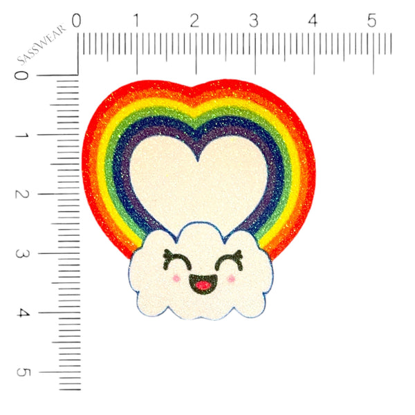 Rainbow Heart Kawaii Clouds Glitz Nips Nipple Covers