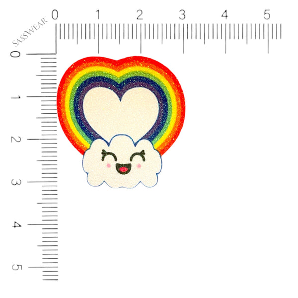 Rainbow Heart Kawaii Clouds Glitz Nips Nipple Covers