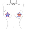 merica' star glitter pasties on body form