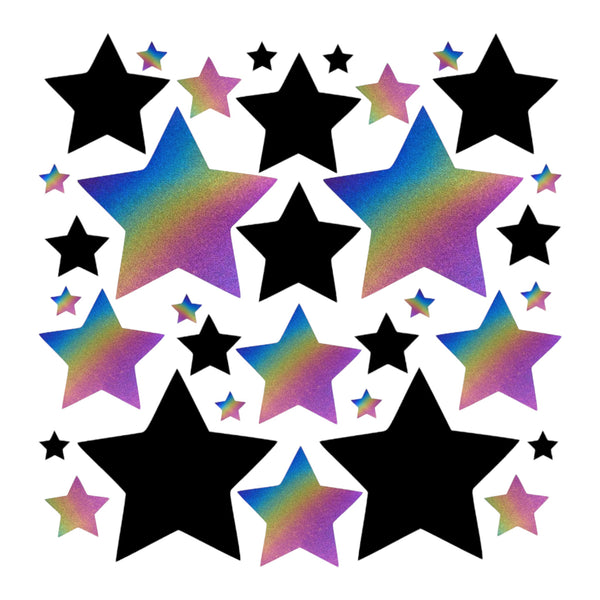 rainbow reflective star ensemble pasties