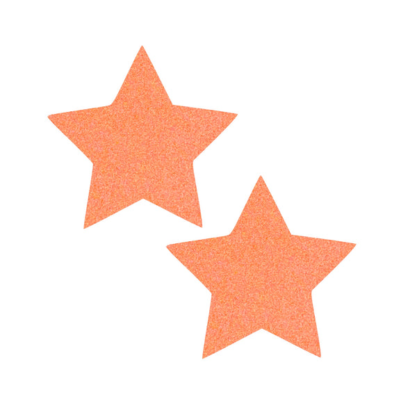 orange neon star pasties