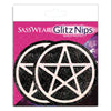 Sasswear Glitz Nips packaging with pentagram design on a pink and purple background