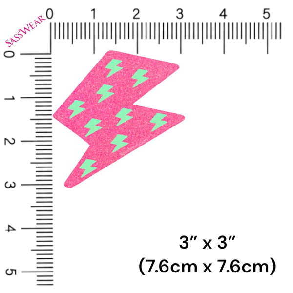 Neon Pink Reflective Light Bolts