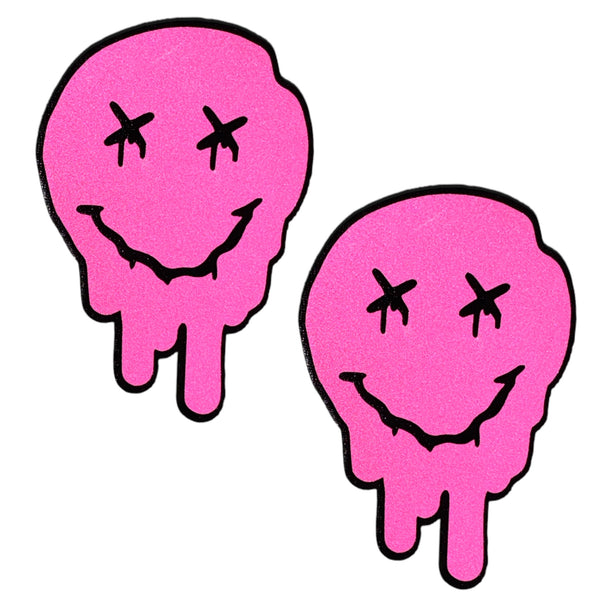 Trippy Drippy Pink Reflective Smiley Face
