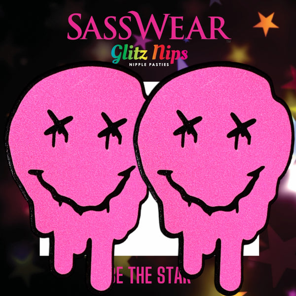 Trippy Drippy Pink Reflective Smiley Face