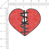 Stitched heart glitz nipple pasties headliners