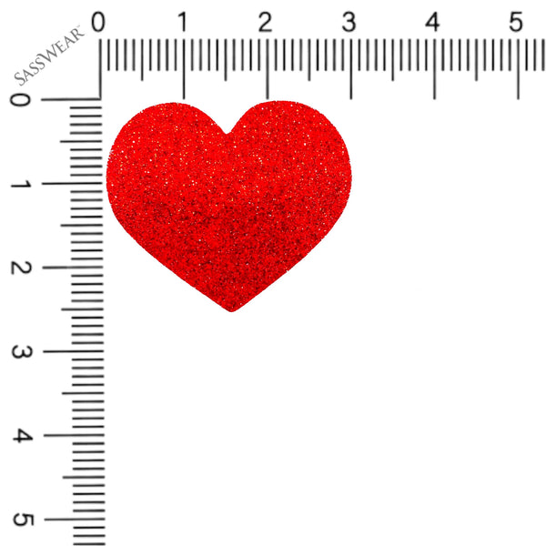 Glitz Nips  Red Hot Lovers Heart Pasties size