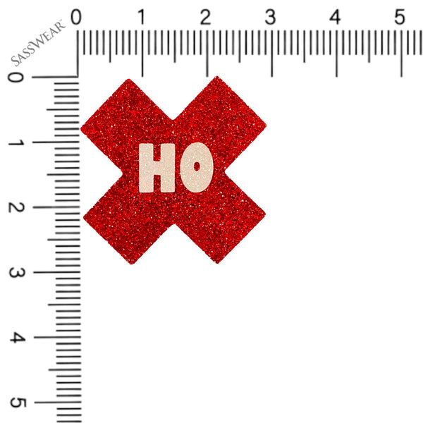 Red X Ho Christmas Pasties Size