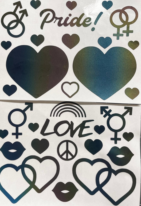 Rainbow Reflective Pride Sticker Set