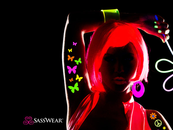 Butterfly Neon Blacklight Body Stickers-Mini - Sasswear