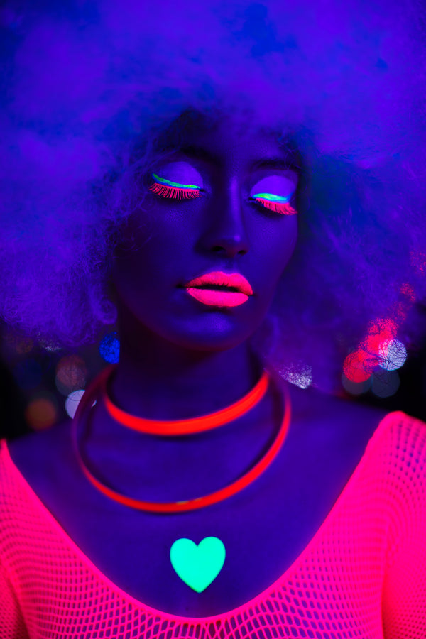Heart Blacklight Reflective Body Stickers by Sasswear