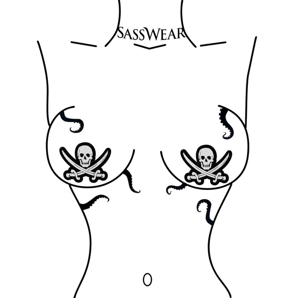 Glitz Nips Jolly Roger Pirate Pasties