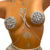 Jeweled Pasties Sunflower and Butterfly Body Chain 