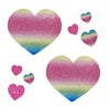 pastel glitter rainbow heart pasties