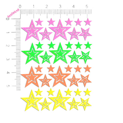 Open Stars Blacklight Body Stickers-40 Pk