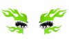 Flaming Fire Green Glitter Eye Stickers