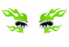 Flaming Fire Green Glitter Eye Stickers