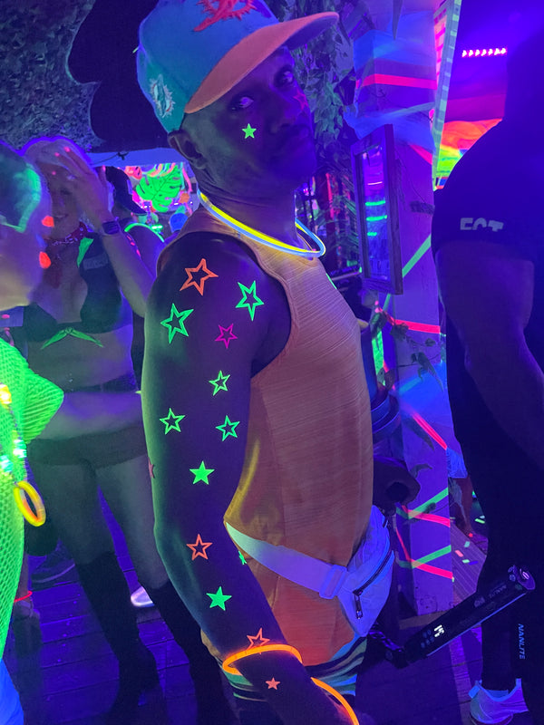 Open Stars Blacklight Body Stickers-40 Pk