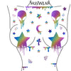 Drip Trip Alien/Star Pasties/Body Stickers Set-Rainbow Reflective