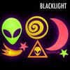 Alien/Space Glow-in-the-Dark Body Stickers-Mini - Sasswear