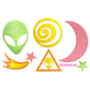 Alien/Space Glow-in-the-Dark Body Stickers-Mini - Sasswear