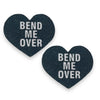 bend over heart pasties black