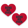 bend over heart pasties red