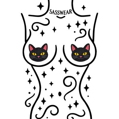 Glitz Nips Black Cat Pasties