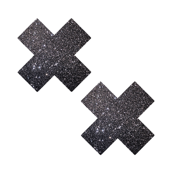 Platinum Shimmer Glitz Nips X Marks the Spot Nipple Pasties