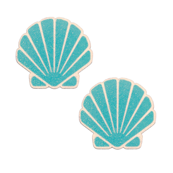 Seashell Sparkles Blue Glitz Nips Pasties