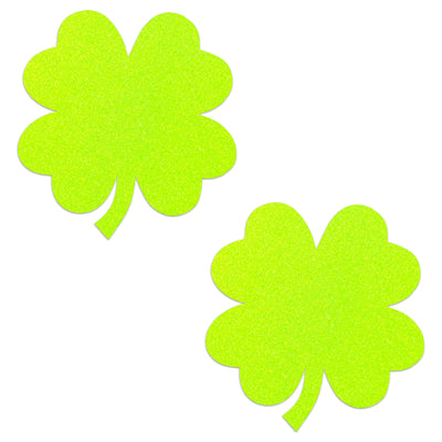sasswear glitz nips clover pasties neon green