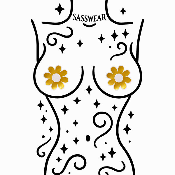 Glitz Nips Daisy Gold Pasties