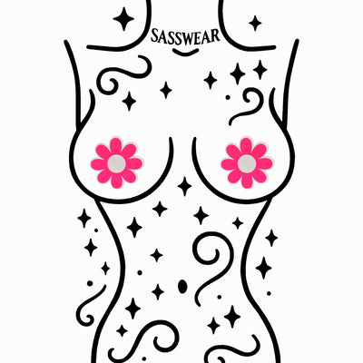 Glitz Nips Daisy Neon Pink Reflective Pasties