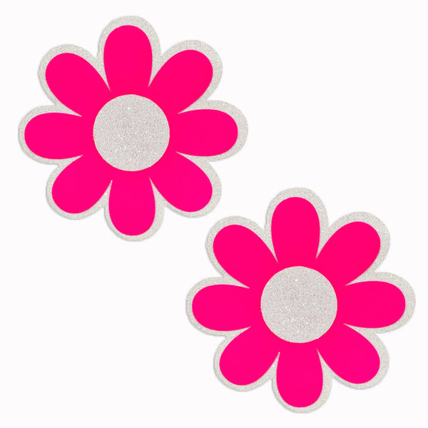 Glitz Nips Daisy Neon Pink Reflective Pasties