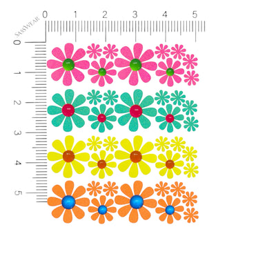 Daisy Neon Blacklight Reflective Body Stickers, 40pk-Sasswear